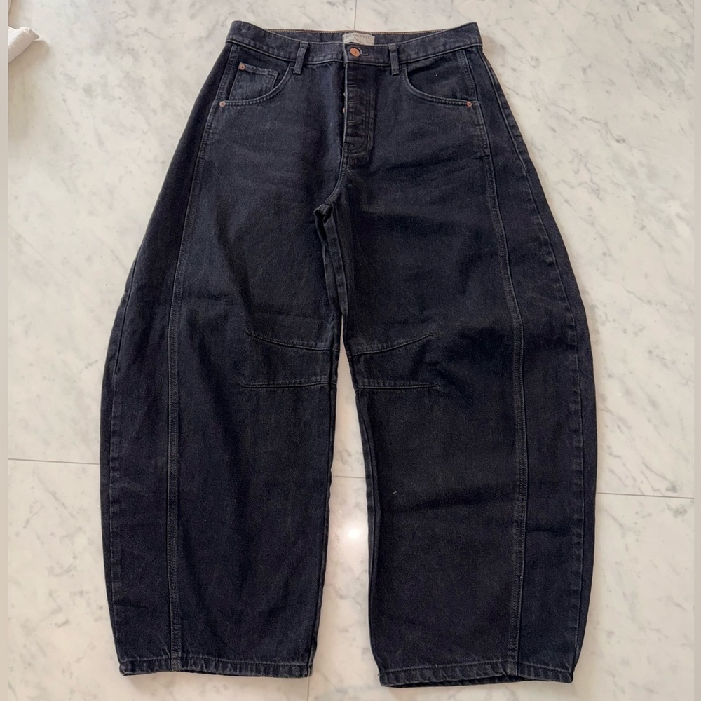 We The Free Charcoal Barrel Denim Pants